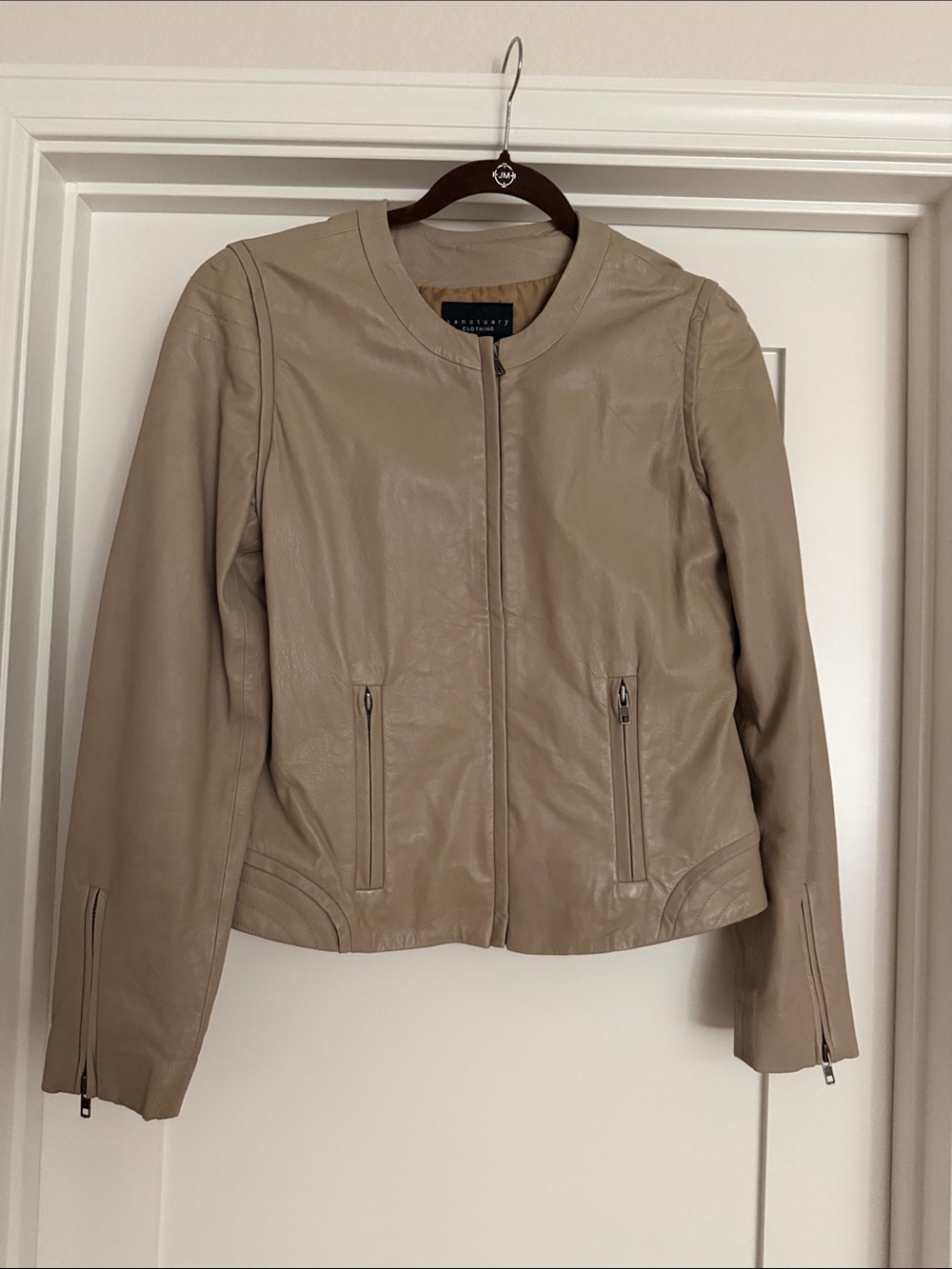 Sanctuary Genuine Leather Zip Jacket